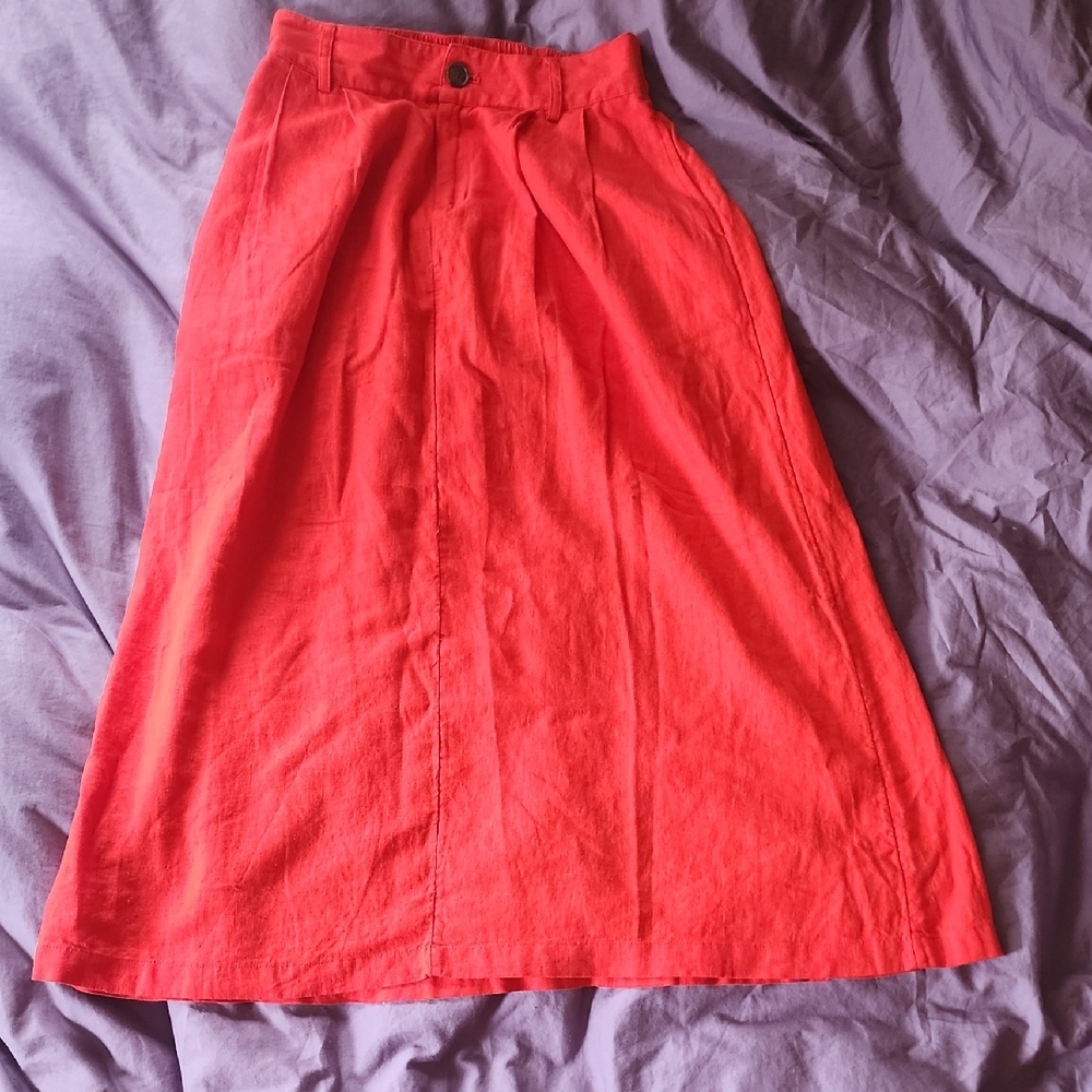 a new day Bright Red A-Line Midi Skirt With Top